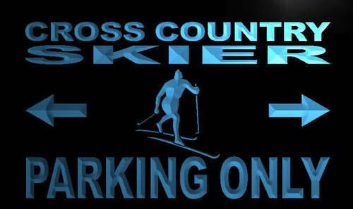 Cross Country Skier Parking Only Neon Light Sign